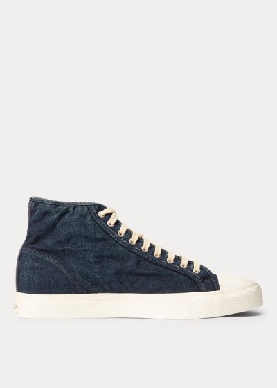 Women's Ralph Lauren Mayport Indigo Canvas Sneakers | 529748TVY